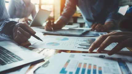 Business consulting meeting, people working and brainstorming new business project finance investment, planning, strategy, new business