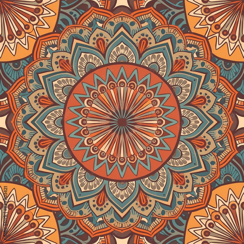 Poster seamless pattern bohemian fabric pattern