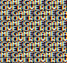 The seamless pixel background with text.

