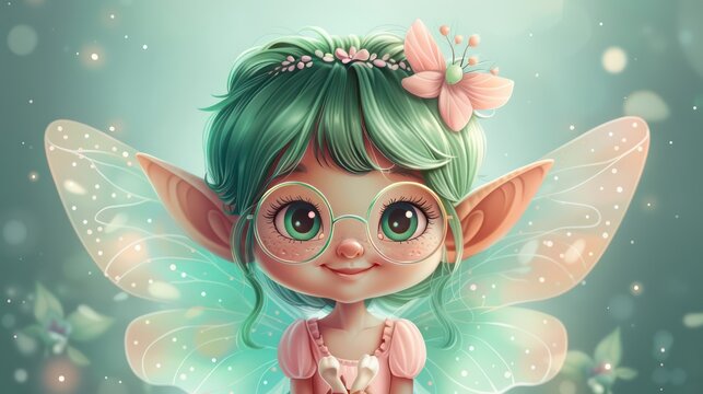 Tooth fairy with baby teeth in hands. Generative AI