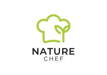 nature chef hat logo. cooking, food, restaurant, catering symbol vector design
