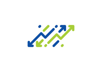 simple arrow tech logo. creative graphic finance icon vector design