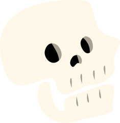 Simple Skull Cartoon Illustration