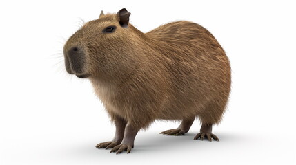 Capybara isolate on white background. AI Generative.