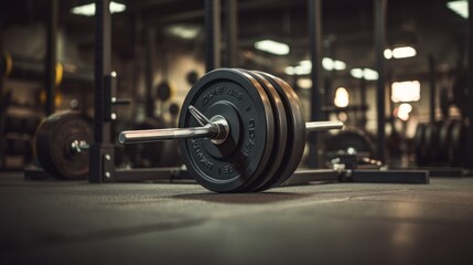 Fototapeta premium Closeup image of a fitness equipment in gym
