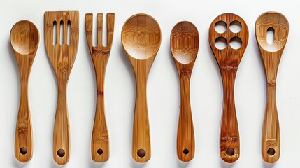 Eco friendly bamboo utensil set for sustainable and eco conscious cooking practices