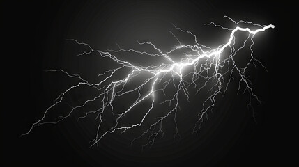 Lightning on black isolated background