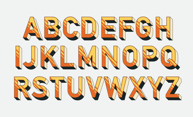 Modern Vintage Retro Alphabet. Vintage Capital Letter Font A to Z. Editable vector letters collections