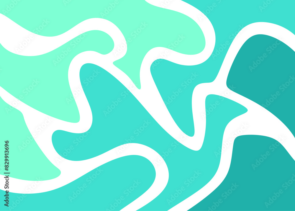 Poster Abstract background with colorful wavy curly lines pattern