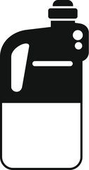 Vector illustration of a simple cleaning detergent bottle icon in black and white
