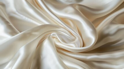 Obraz premium luxurious ivory silk fabric background smooth satin texture elegant wedding concept