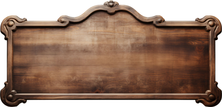 Wooden sign board vintage retro transparent background
