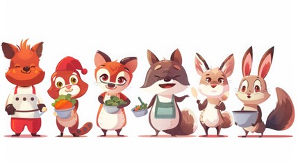 Obraz premium lovable animal characters graphics , engaging animal character 