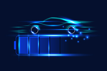 EV electric car charging station vector concept. Vector illustration.