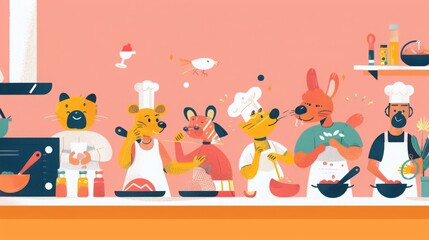 Fototapeta premium lovable animal characters vector graphics , engaging animal character vectors