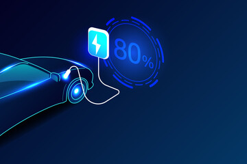 EV electric car charging station vector concept. Vector illustration.