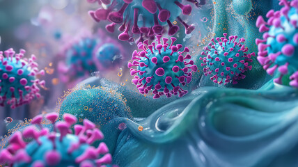 illness respiratory coronavirus  flu outbreak medical illustration. Dangerous illness corona virus, SARS pandemic risk concept.Generative Ai.