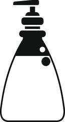 Simple black and white soap dispenser silhouette vector for hygiene and cleanliness in bathroom and kitchen, with a modern and stylish design for personal care and germ prevention