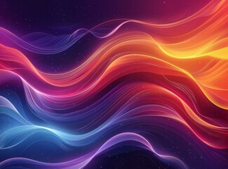 Fototapeta premium Vibrant Waves Flowing in Cosmic Space