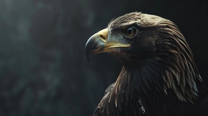 Fototapeta premium majestic eagle portrait with dramatic lighting and cinematic atmosphere wildlife photography