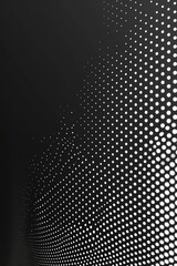 A minimalist dot display graphic, combining retro and modern styles, in monochrome with subtle color accents.