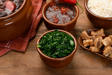 cabbage in a brown bowl, side dish for feijoada