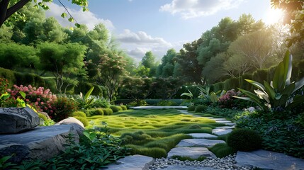 Garden landscape design renderings