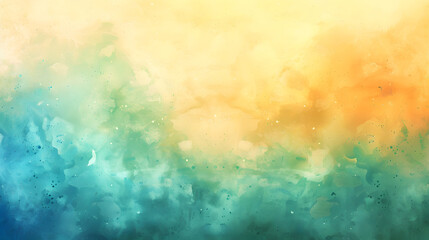 Colorful watercolor background of abstract sunset sky with paint blotches and soft blurred texture...