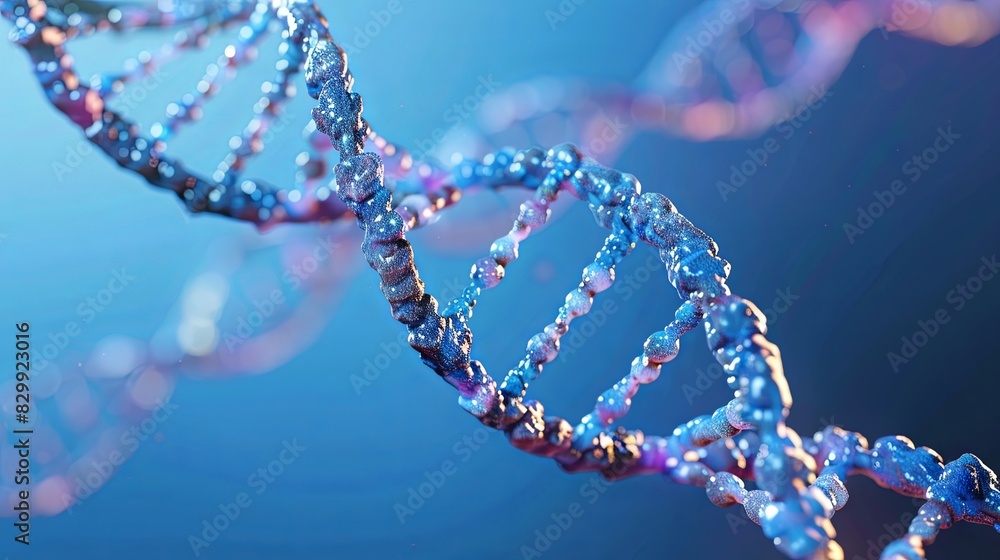 Poster the dna helix is rendered in the style of modern 3d computer graphics with photorealistic lighting a