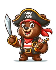 bear pirate cartoon