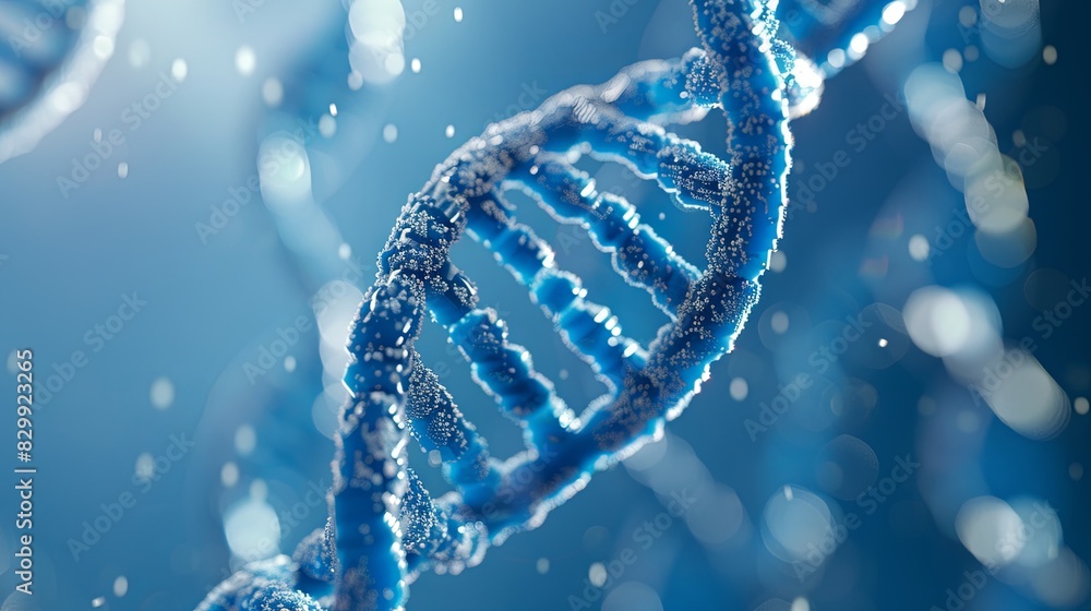 Fototapete the dna helix is rendered in the style of modern 3d computer graphics with photorealistic lighting a