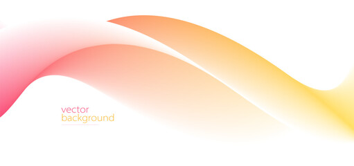 Smooth flow of wavy shape with gradient vector abstract background, red and yellow design curve line energy motion,
