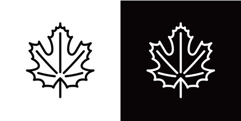 シンプルな葉っぱのラインアイコン