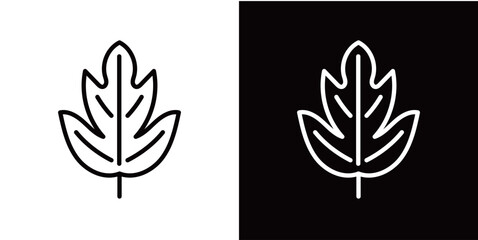 シンプルな葉っぱのラインアイコン