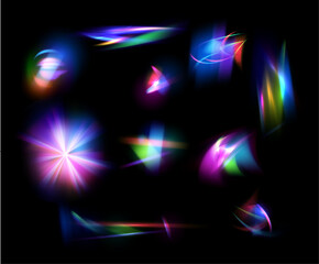 Rainbow light flares vector illustration