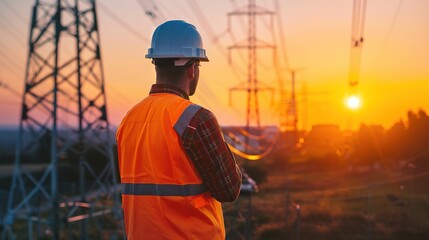 electrician at pylon