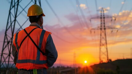 electrician at pylon