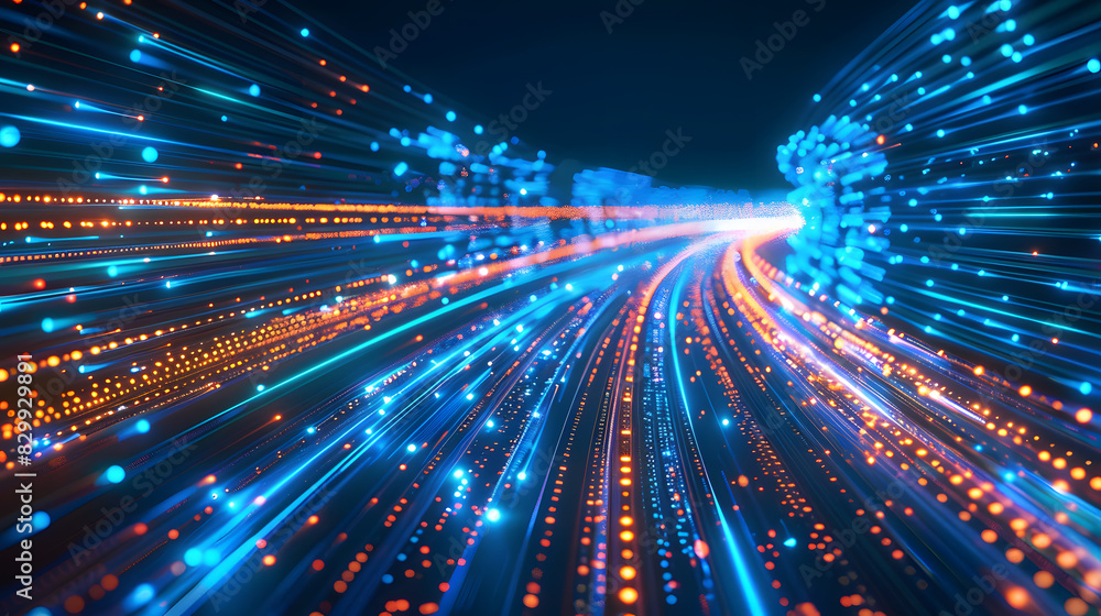 Poster data connection speed lines technology abstract background. generative ai.