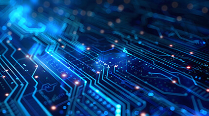 digital electric tech circuit background. Generative AI.