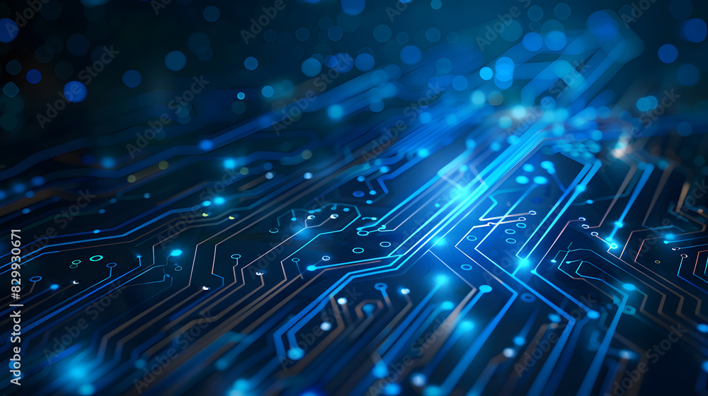 Poster digital electric tech circuit background. generative ai.