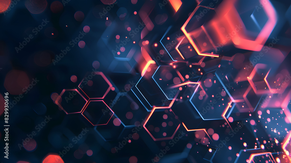 Poster digital hexagon abstract background. generative ai.