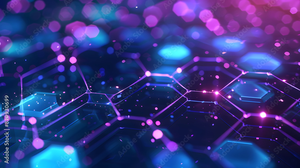 Poster digital hexagon abstract background. generative ai.