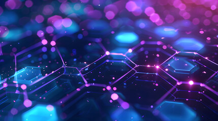 Digital hexagon abstract background. Generative AI.