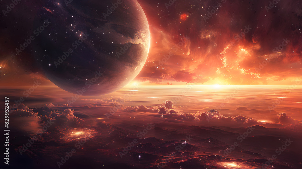 Poster epic concept art of a photo realistic outer space background. generative ai.