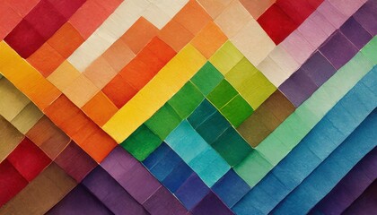 painted background texture of symmetrically arranged squares painted in the colors of the LGBT flag paint