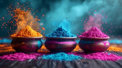 An infographic explaining the customs and traditions of Holi, designed for educational purposes List of Art Media 3D render