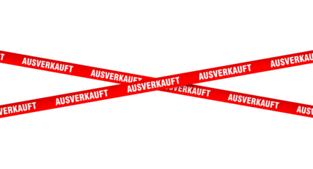 Sold out tape on transparent background
