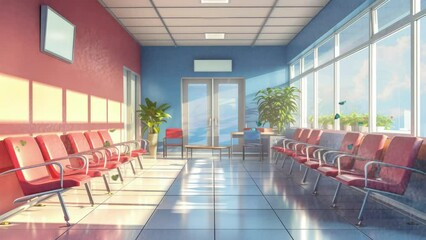 waiting room background in the morning. seamless looping time-lapse virtual 4k video animation background. - Powered by Adobe