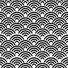 Seamless japanese waves pattern vector