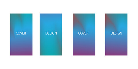 Naklejka premium Set of abstract background with beautiful gradation color, colorful background for poster banner backdrop.vertical banner.cool fluid background vector illustration
